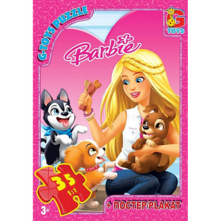 Детский пазл "Barbie" BA017 плакат 35 элементов