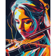 Картина по номерам "Виртуозная скрипачка" ©art_selena_ua KHO8324 40х50 см