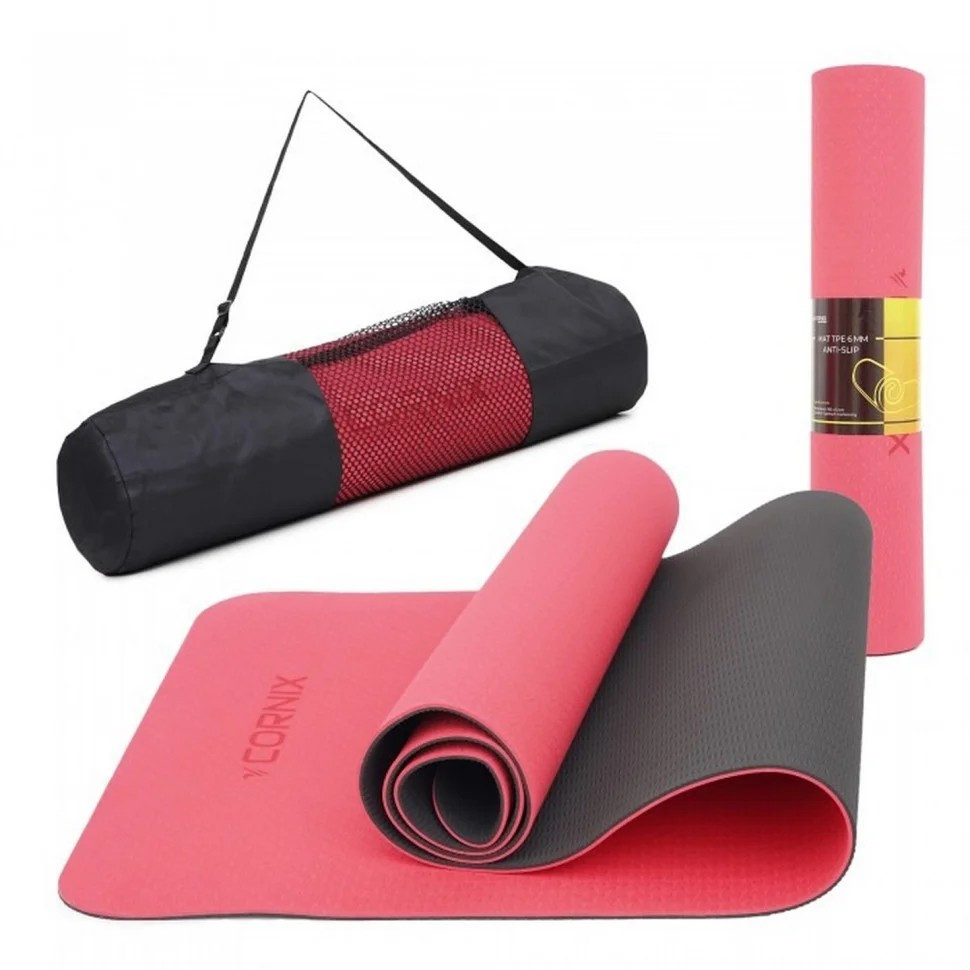 Коврик спортивный Cornix XR-0006, 183 x 61 x 0.6 cм, Red/Black опт, дропшиппинг