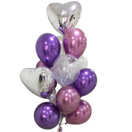Кульки повітряні 10 шт. (2 фольговані, 2 прозорі з конфеті, 6 матових) RV-238