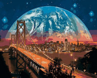 Картина по номерам. Brushme " Луна над Сан-Франциско " GX8312, 40х50 см                                       