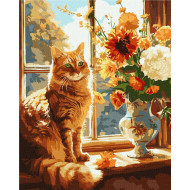 Картина по номерам "Рыжий котик" KHO6604 40х50см