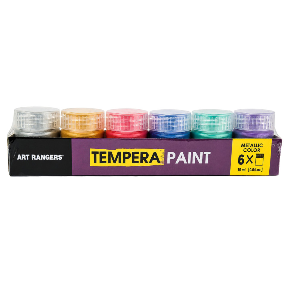 Набор красок TEMPERA Metallic Art Rangers PT23.06015.A водорастворимые, 6 цветов, 15 мл опт, дропшиппинг