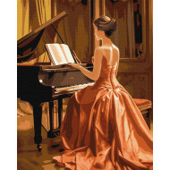Картина по номерам "Великолепная пианистка" ©art_selena_ua KHO8325 40х50 см
