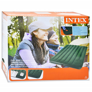 Надувной велюровый матрац 66928 со встроенным ножным насосом