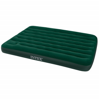 Надувной велюровый матрац 66928 со встроенным ножным насосом