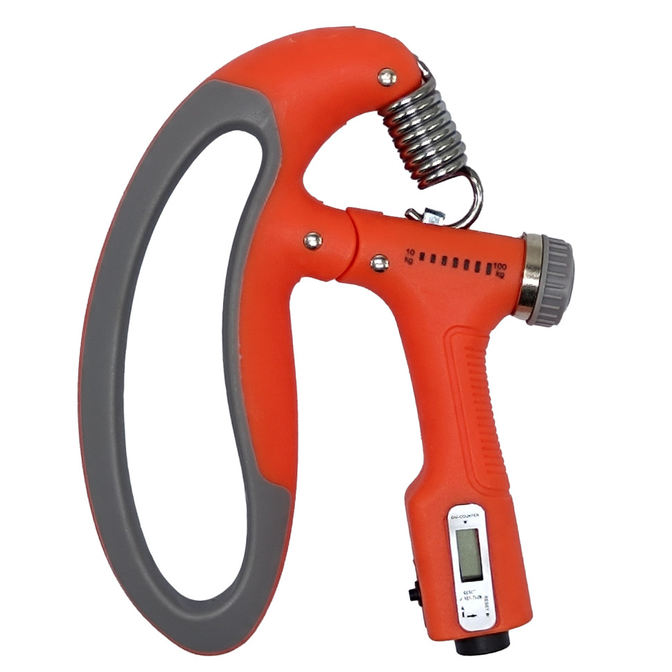 Эспандер кистевой MS 4218(Orange) регулировка нагрузки 10-100 кг, электронный счетчик опт, дропшиппинг