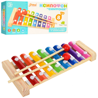 УЦЕНКА!!! Деревянная игрушка Ксилофон MD 1163-UC 8 тонов, палочка 2 шт