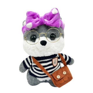 Мягкая игрушка "Собачка" K0201(Grey) одежда в ассортименте, 30 см