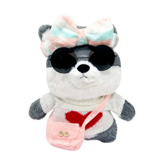 Мягкая игрушка "Собачка" K0201(Grey) одежда в ассортименте, 30 см