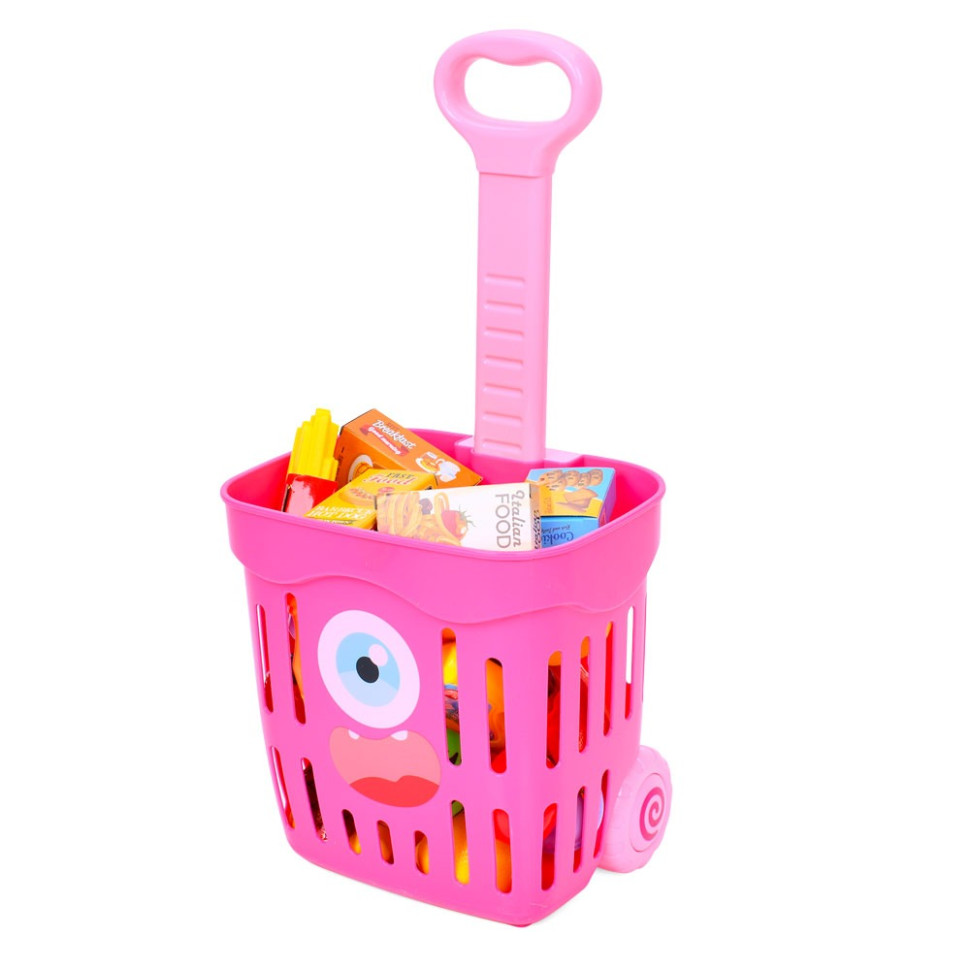 Детская тележка с продуктами 35631(Pink) 49 продуктов опт, дропшиппинг