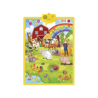 Детский плакат обучающий "У дедушки Ивана на ферме" FT 0020, 5 режимов игры