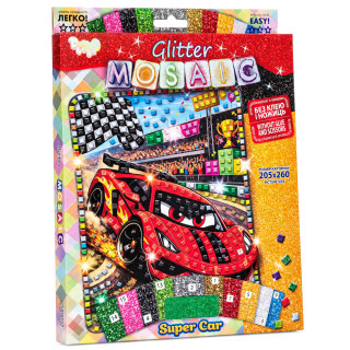 Креативное творчество "Блестящая мозаика Super Car" БМ-04-08 серии "Glitter Mosaic"