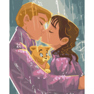 Картина по номерам "Поцелуй под дождем" Art Craft 10271-AC 40х50 см