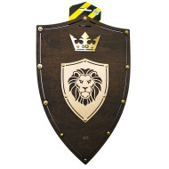 Сувенірний дерев'яний щит «ЛЕВ Венге» LION 47х30 см