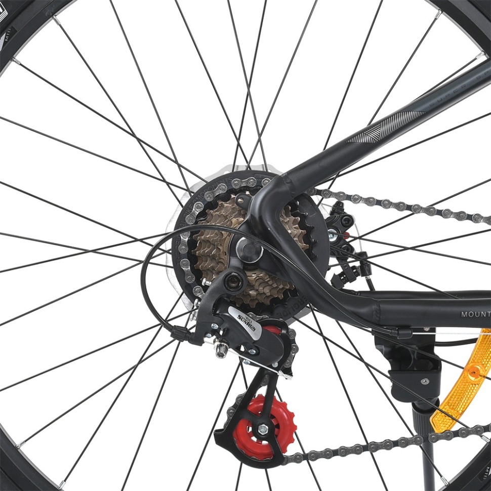 Велосипед SKD75 MTB 2605-1, 26 дюймів, сталева рама 16 Sunrun 24SP чорний - гурт(опт), дропшиппінг 