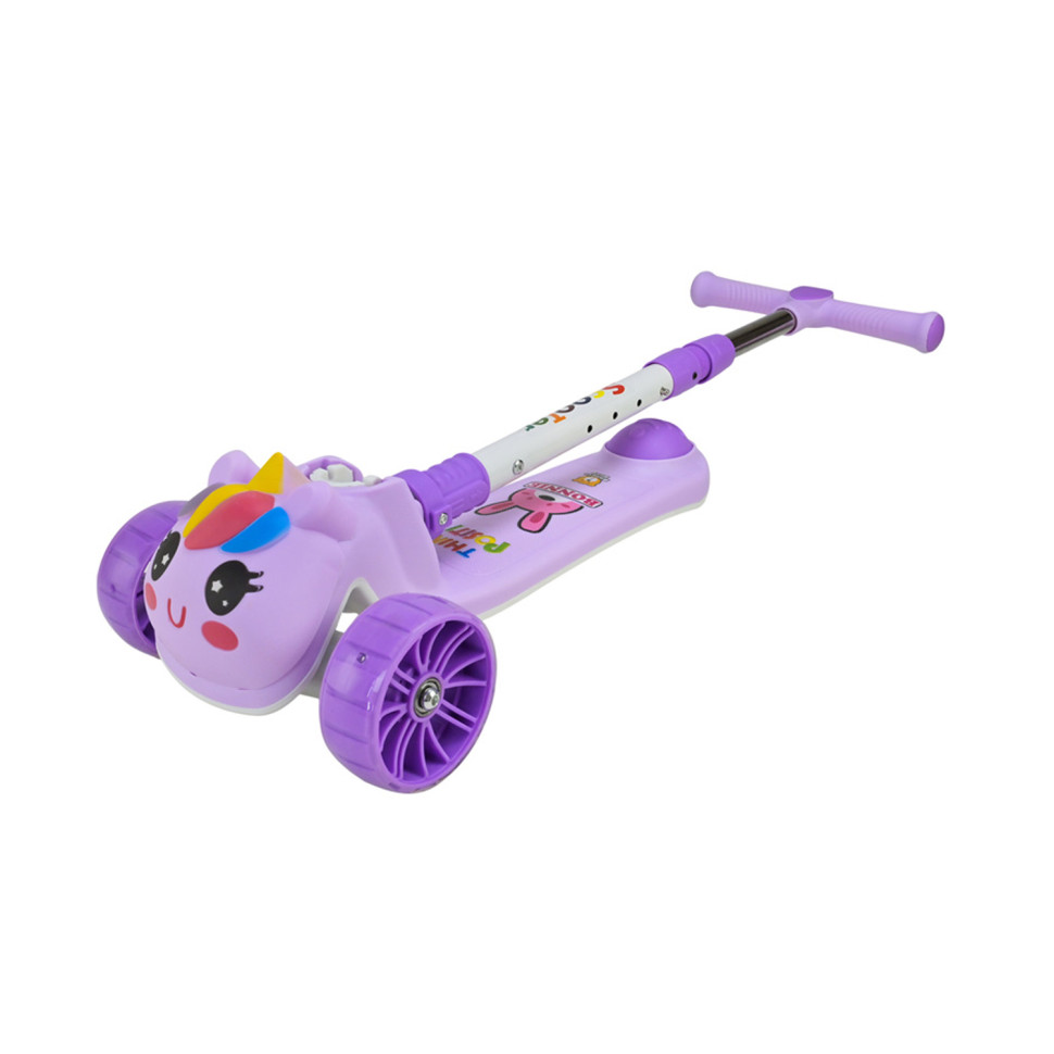 Детский самокат 3-х колесный SC2619(Violet) колеса PU, с музыкой и светом опт, дропшиппинг