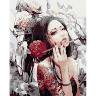 Картина по номерам "Девушка с татуировкой дракона" BS269, 40х50см