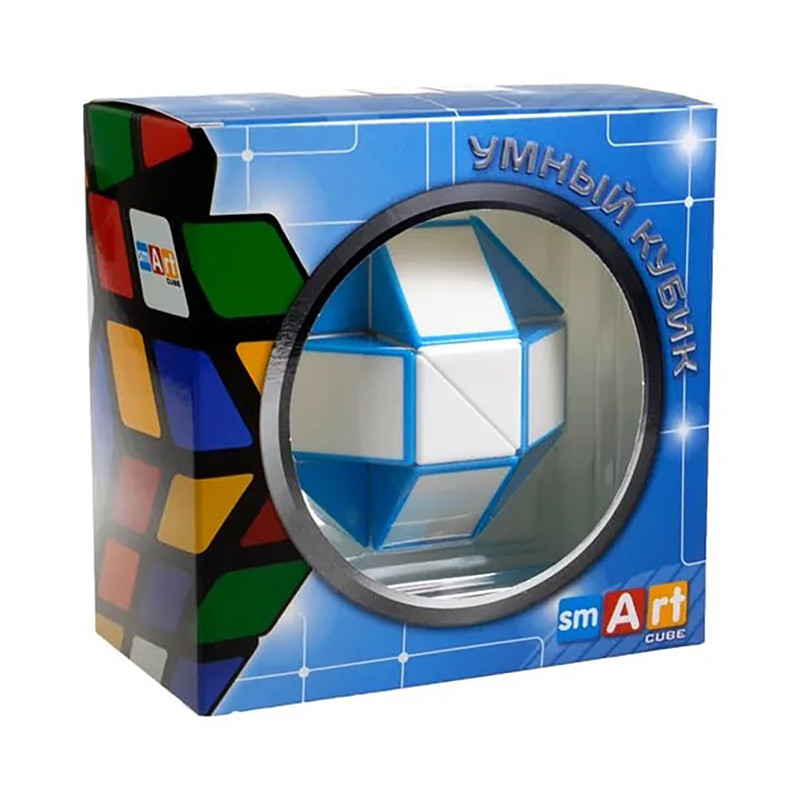 Змейка Рубика Smart Cube бело-голубая SCT401 в коробке опт, дропшиппинг