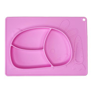 Силиконовая тарелка-коврик "Зайчик" MGZ-0119(Pink) 19х27 см