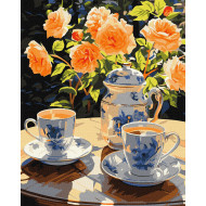 Картина по номерам "Чаепитие в саду" KHO5683 40х50 см