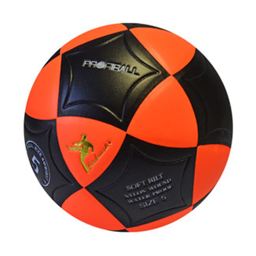 Мяч футбольный MS 1771(Orange-Black) размер 5, ПВХ, ламинированный, 390-410 г опт, дропшиппинг