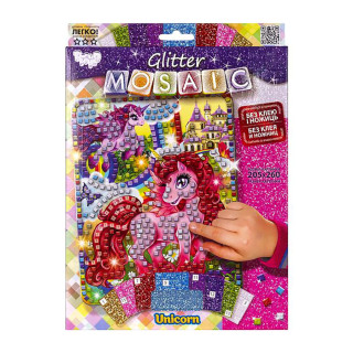 Креативное творчество "Glitter Mosaic Единорог" БМ-03-08 блестящая мозаика