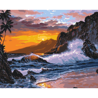 Картина по номерам "Море на закате" LW365, 40х50 см