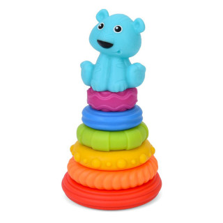 Детская игрушка "Пирамидка Тигренок" 638-112(Turquoise) 18,5 см, 6 колец