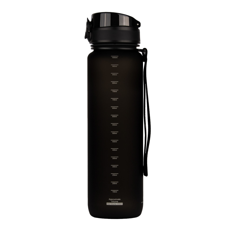 Пляшка для води UZSPACE 3038(Black) 1000 мл, чорна - гурт(опт), дропшиппінг 