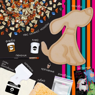 Детский набор для творчества хрустальная мозаика "Собачка" MA7005