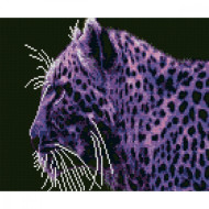 Алмазная мозаика "Фиолетовый гепард" Strateg HX127 30х40 см