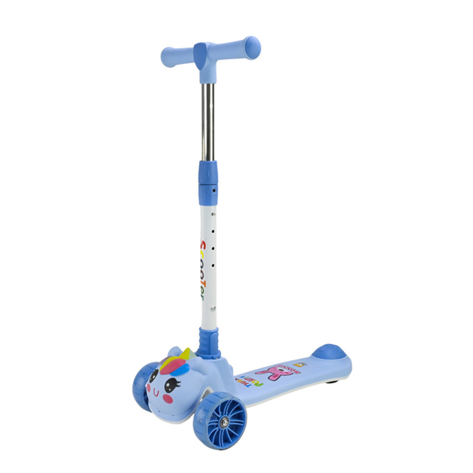 Детский самокат 3-х колесный SC2619(Blue) колеса PU, с музыкой и светом опт, дропшиппинг
