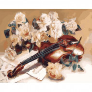 Картина по номерам. Натюрморт "Мелодия скрипки" KHO5500, 40*50 см                                                        