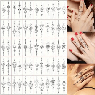 Набор детских временных тату "Черные мини №2" black-tattoo-mini-set-2-3, 30 штук по 9,5*5,5 см