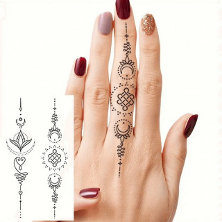 Набор детских временных тату "Черные мини №2" black-tattoo-mini-set-2-3, 30 штук по 9,5*5,5 см