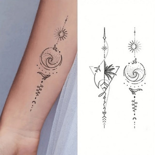 Набор детских временных тату "Черные мини №2" black-tattoo-mini-set-2-3, 30 штук по 9,5*5,5 см