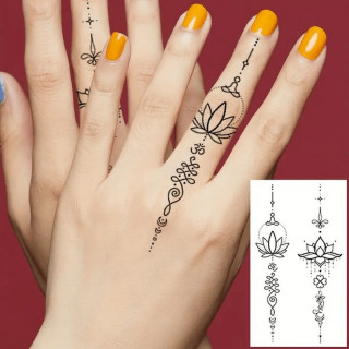 Набор детских временных тату "Черные мини №2" black-tattoo-mini-set-2-3, 30 штук по 9,5*5,5 см