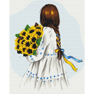 Картина по номерам "Цветы Украины" © Alla Berezovska BS53075  Brushme 50х50 см