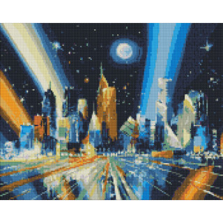 Алмазная мозаика "Лучи мегаполиса" ©Игорь Сокольский AMO7198 Идейка 40х50 см