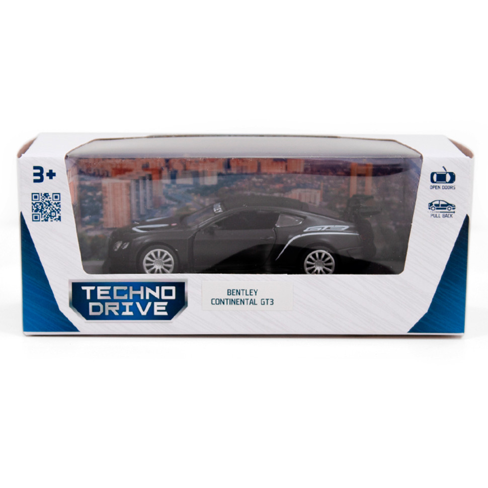 Дитяча автомодель BENTLEY CONTINENTAL GT3 TechnoDrive 250259 чорний матовий - гурт(опт), дропшиппінг 