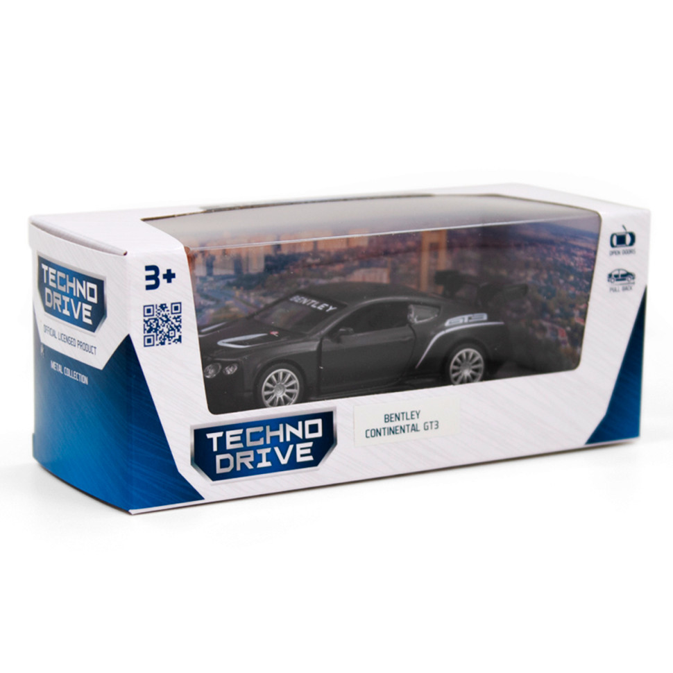 Дитяча автомодель BENTLEY CONTINENTAL GT3 TechnoDrive 250259 чорний матовий - гурт(опт), дропшиппінг 