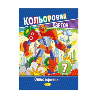 Набір кольорового картону А4 АП-1101, 7 аркушів 230 г/м2