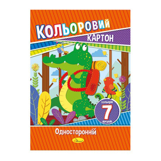Набір кольорового картону А4 АП-1101, 7 аркушів 230 г/м2
