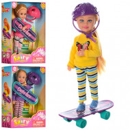 Дитяча лялька DEFA 8295 зі скейтом, шоломом