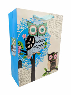 Подарочный пакет Сова 7503-3M, 26х32х10 см