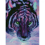 Алмазная мозаика "Фиолетовый тигр" Strateg HX132 30х40 см