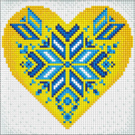 Алмазная мозаика без подрамника "Украина в сердце" ©Mariia Davydova AMC7682 20х20 см