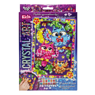 Набор креативного творчества "Crystal art Kids" Совушки CArt-01-09, 9 цветов, 6 форм 