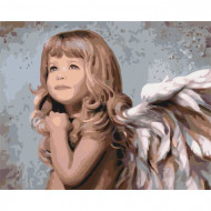 Картина по номерам. Дети "Маленький ангелочек" KHO2309, 40х50 см